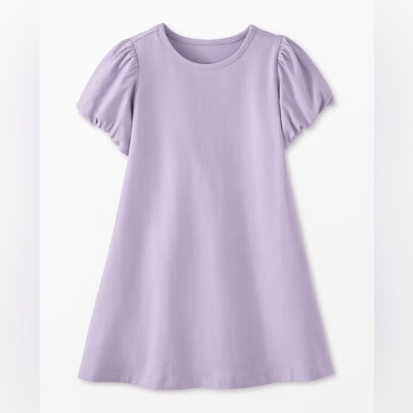 Hanna Andersson Other - Hanna Andersson Lilac Bubble Sleeve Swing Spring Cotton Jersey Dress w pockets 4